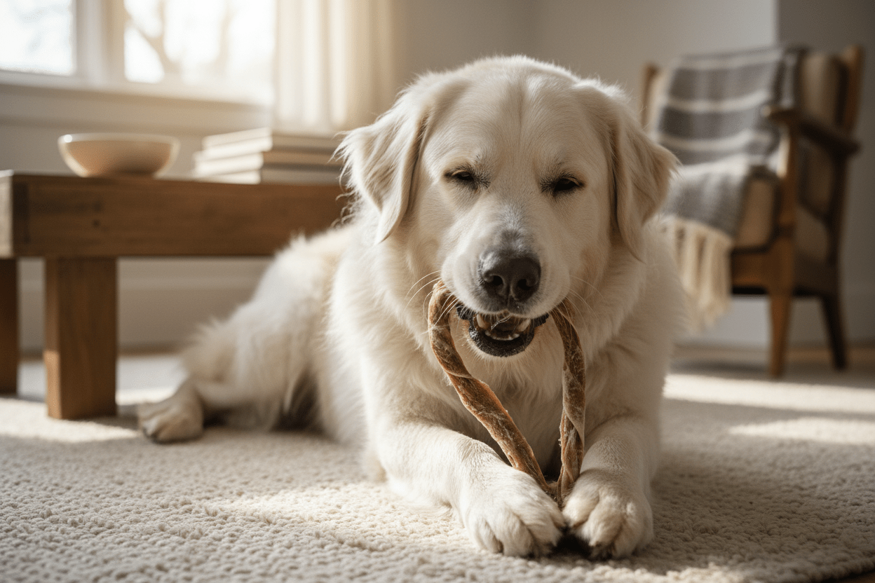 La mastication chez le chien : bienfaits et meilleures friandises naturelles en 2026