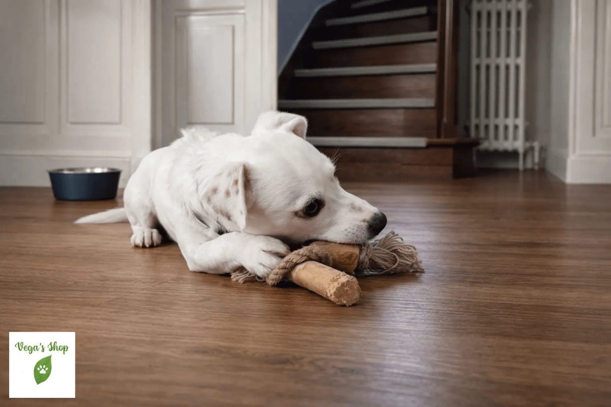 Chien avec Canicorde bois et chanvre — jeu interactif naturel